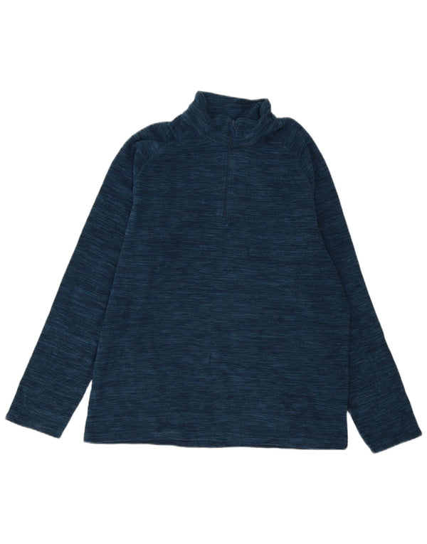 Mountain Warehouse Herren-Fleecepullover mit Reißverschluss am Kragen, groß, Marineblau meliert
