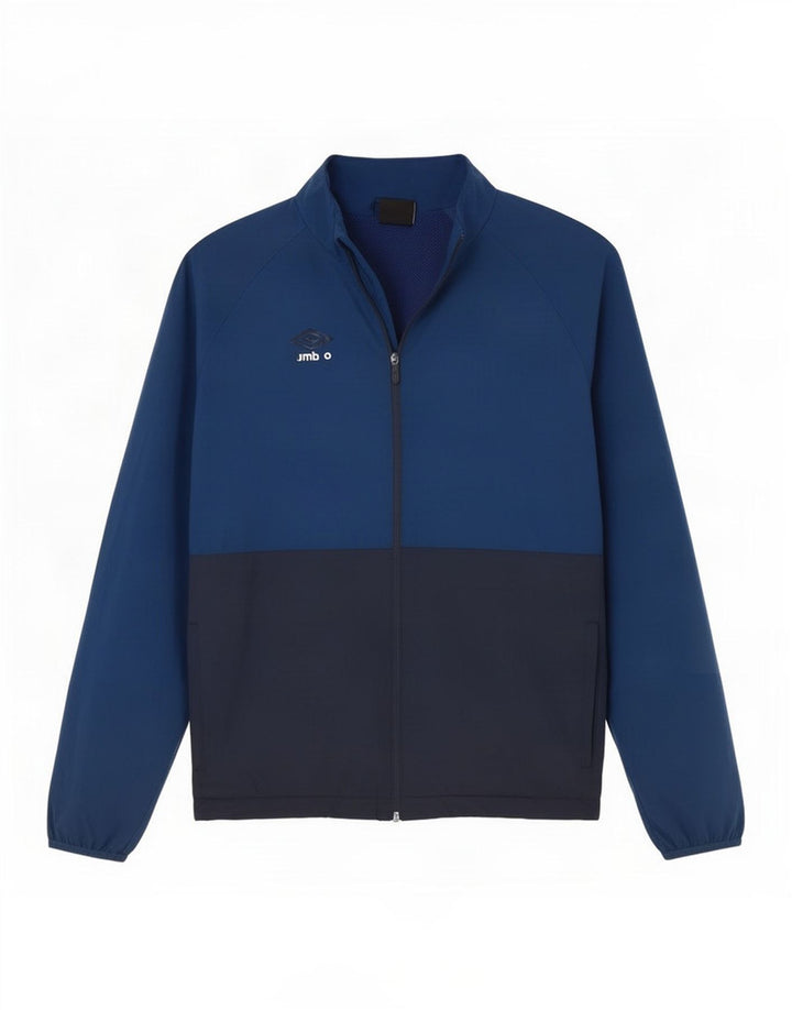 Umbro Herren-Trainingsanzug-Top-Jacke, großes marineblaues Farbblock-Polyester