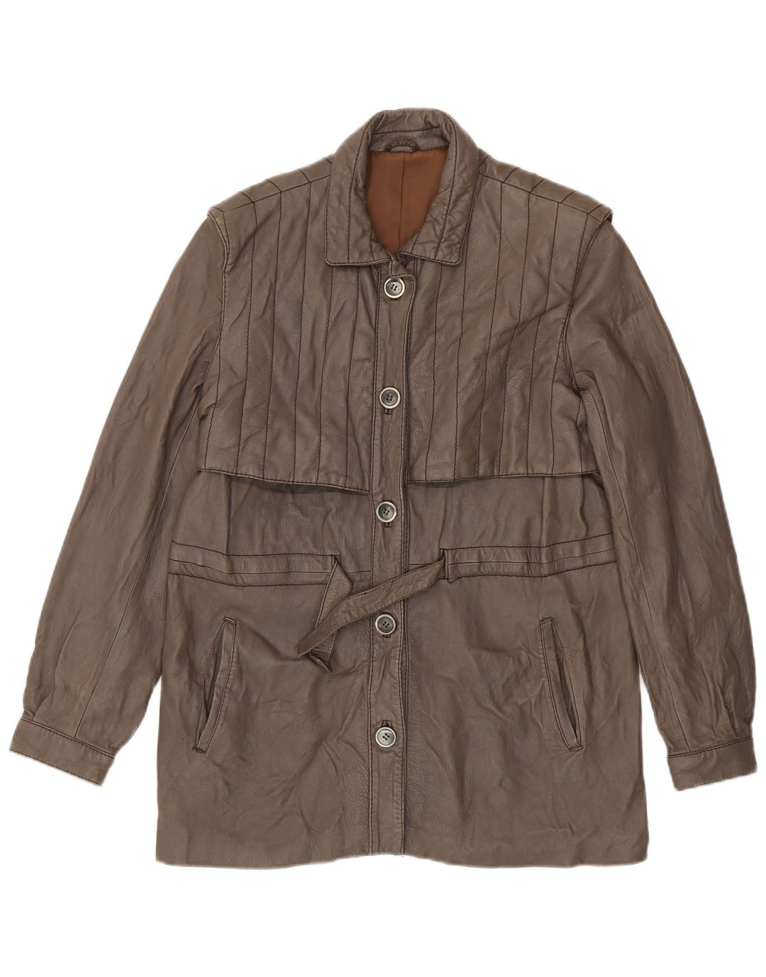 Vintage Damen Lederjacke IT 48 XL Braun