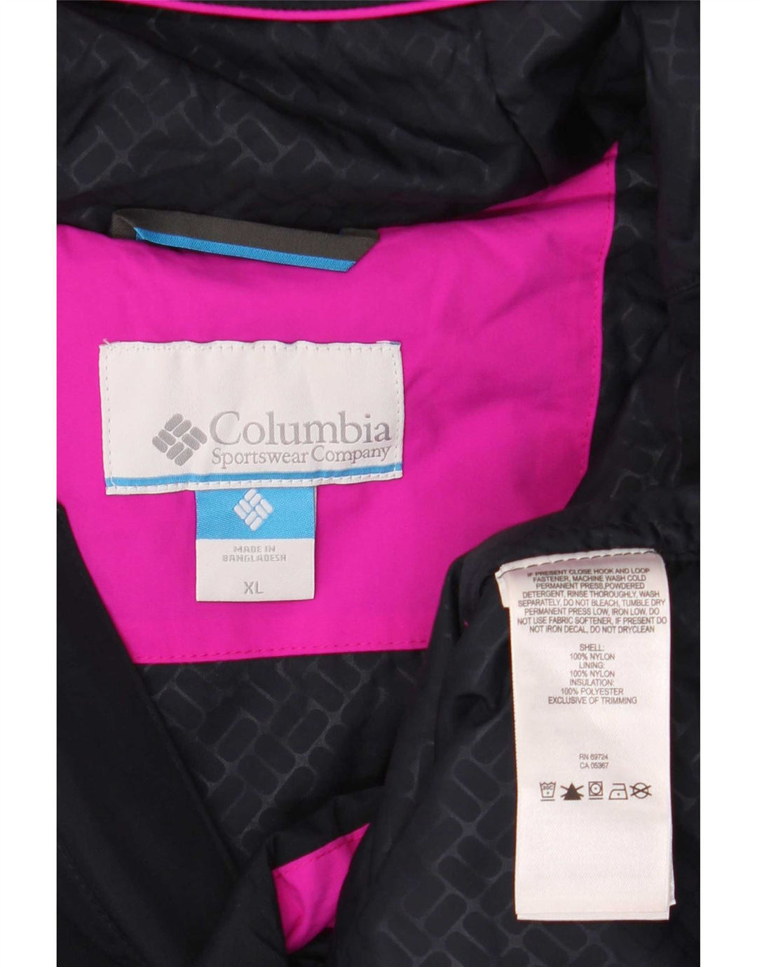 Columbia Damen Übergroße Grafik-Regenjacke UK 18 XL Schwarz Farbblock