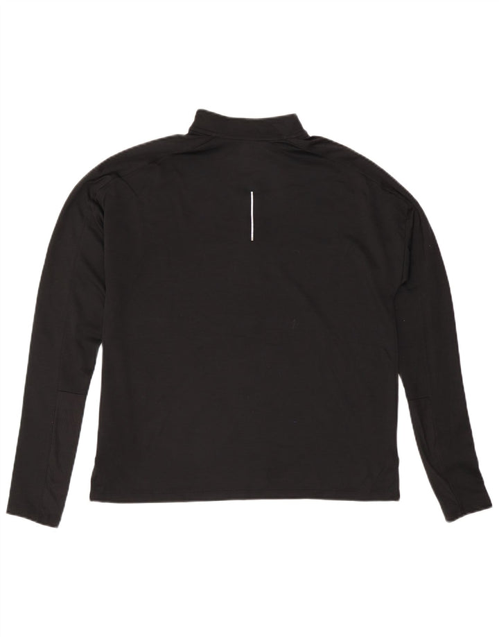 NIKE Damen Dri Fit Pullover-Trainingsanzugoberteil mit Reißverschluss, UK 14, Mittelschwarz