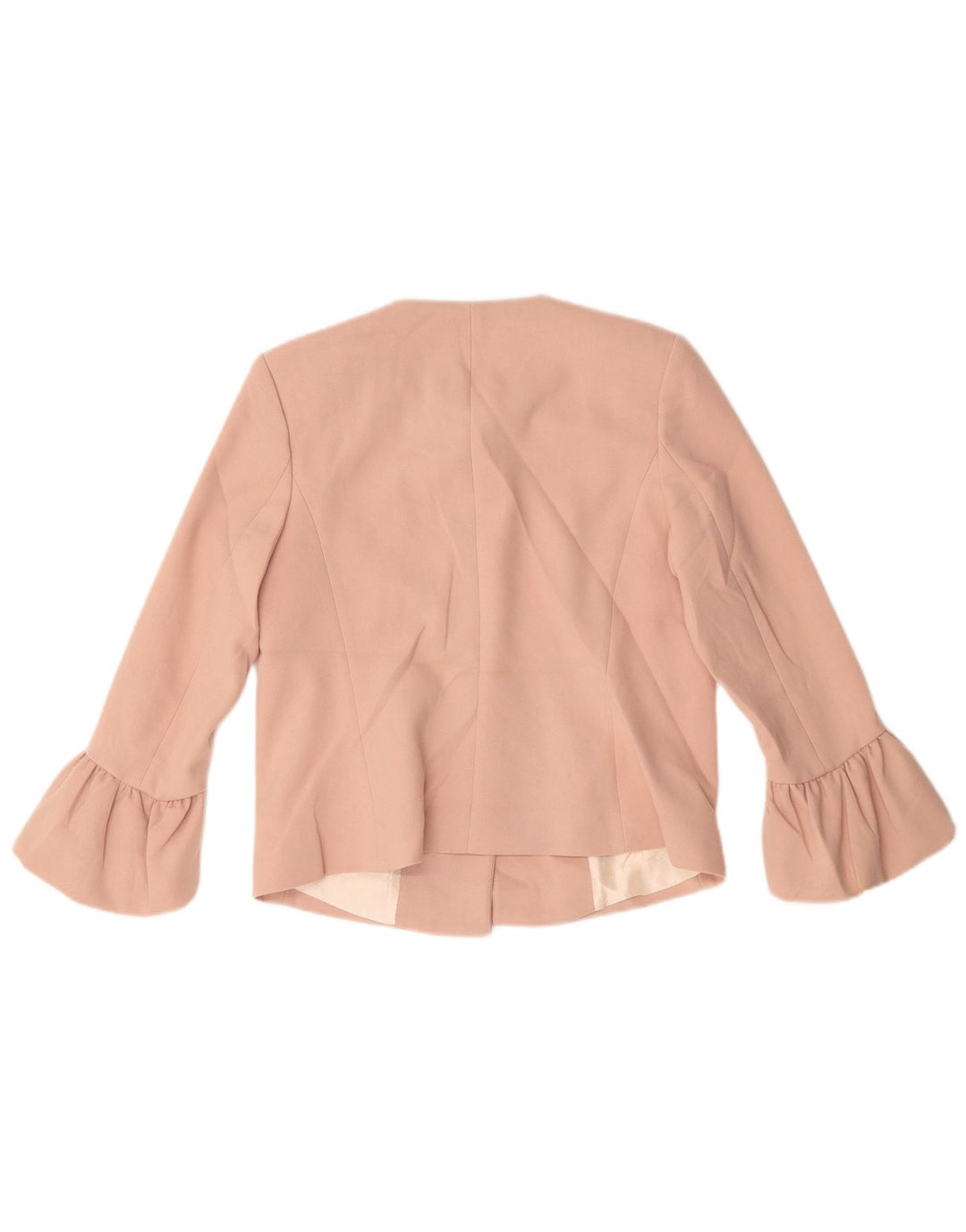 Zara Damen Crop 2 Button Blazer Jacke UK 10 Small Pink Polyester