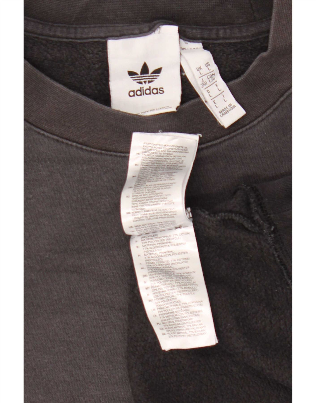 Adidas Herren Grafik-Sweatshirt-Pullover, groß, schwarze Baumwolle