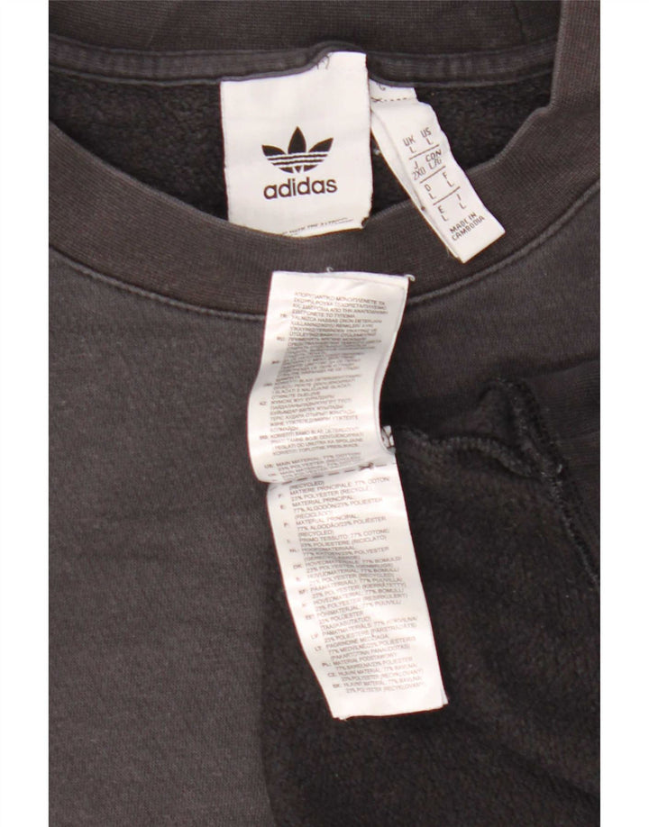Adidas Herren Grafik-Sweatshirt-Pullover, groß, schwarze Baumwolle