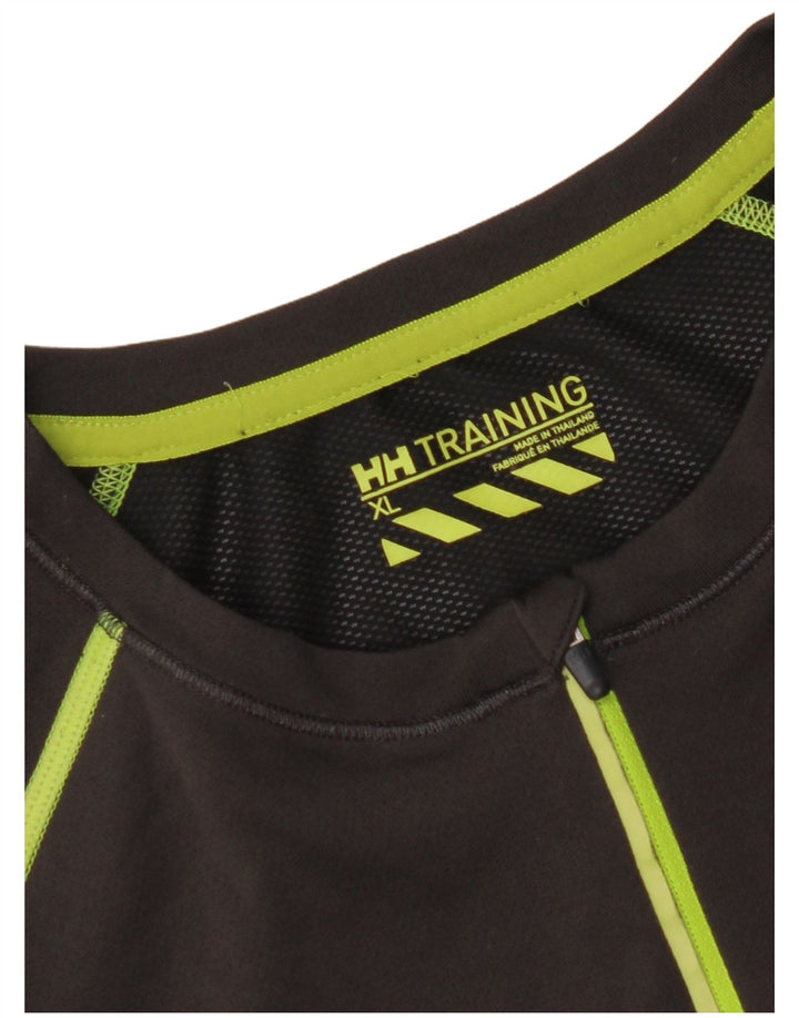 HELLY HANSEN Herren Kurzarm-Pullover-Trainingsanzug-Oberteil XL Grau Farbblock