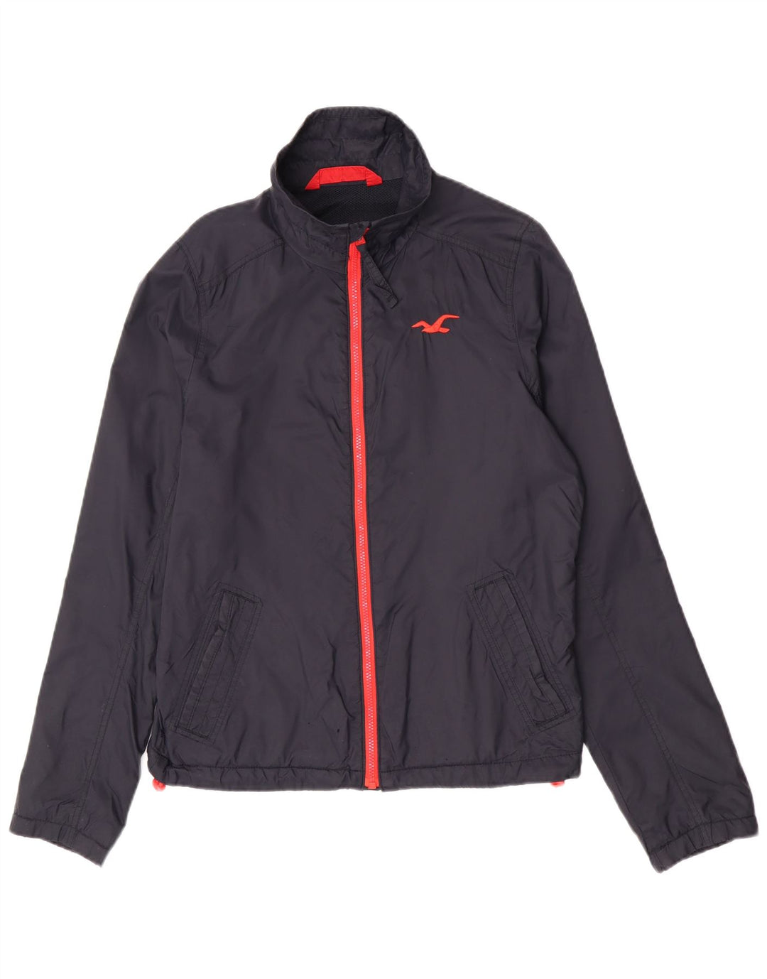 Hollister Herren Regenjacke UK 38 Medium Marineblau Nylon