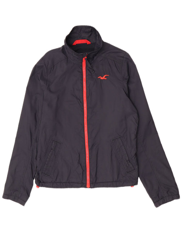 Hollister Herren Regenjacke UK 38 Medium Marineblau Nylon