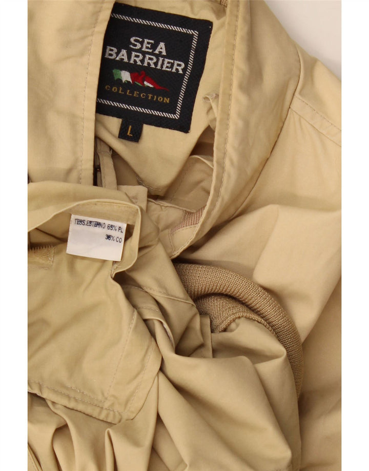 SEA BARRIER Herren-Bomberjacke mit lockerer Passform, UK 40, Größe L, Beige, Polyester