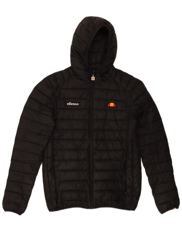 ELLESSE Wattierte Herrenjacke mit Kapuze, UK 34, XS, Schwarz, Polyester