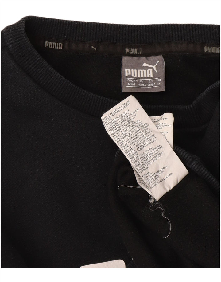 Puma Herren Grafik-Sweatshirt-Pullover aus mittelschwarzer Baumwolle