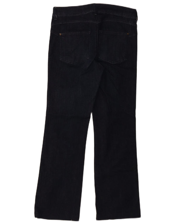 Marks & Spencer Damen Bootcut Jeans UK 12 Medium W30 L28 Marineblau Baumwolle