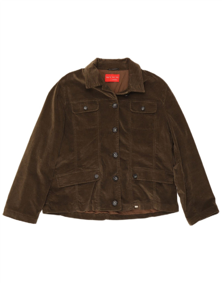 Perte by Krizia Damen Utility-Jacke UK 22 3XL Braune Baumwolle