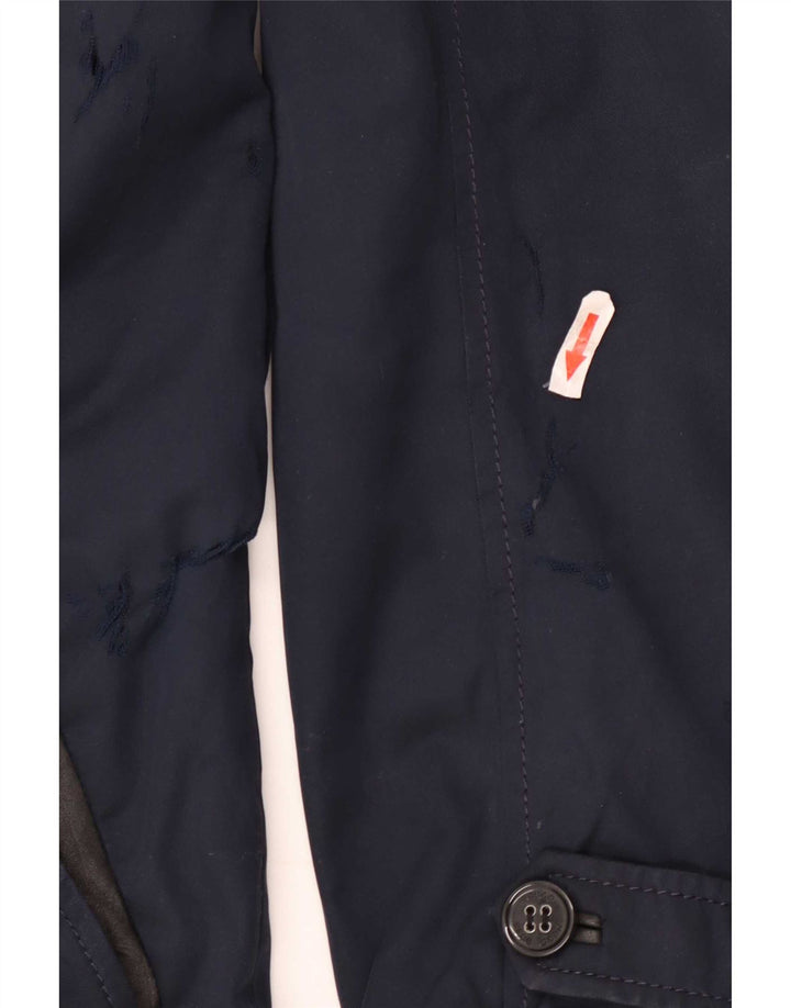 Hugo Boss Herren Trenchcoat EU 48 Mittelmarineblaue Baumwolle
