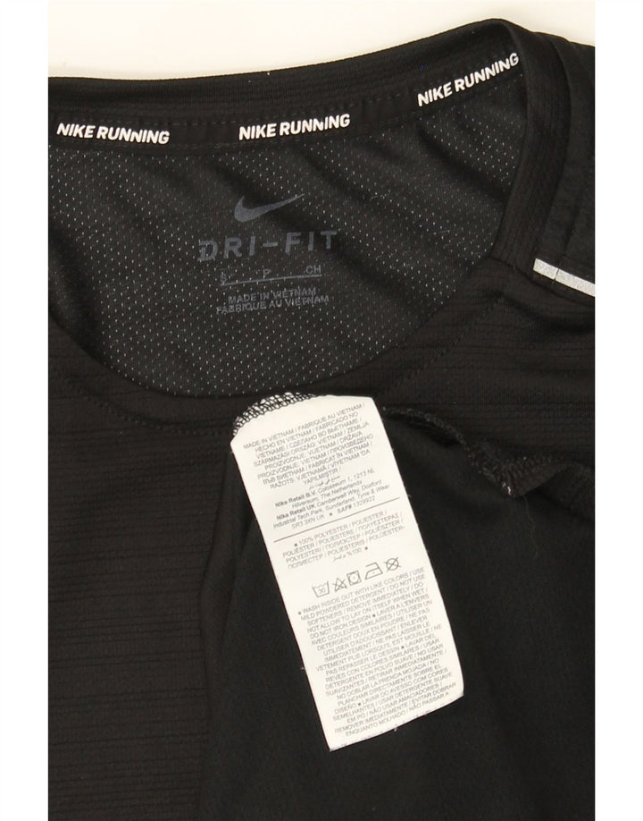 Nike Herren Dri Fit Top Langarm Small Schwarz Nadelstreifen Polyester