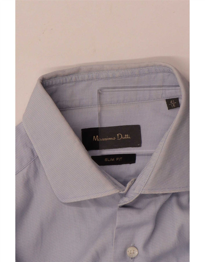 Massimo Dutti Herren Slim Fit Hemd Größe 41 16 Large Blau