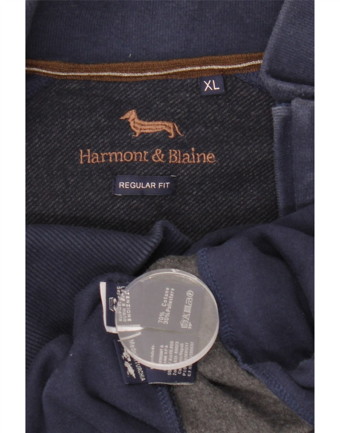 HARMONT & BLAINE Herren-Trainingsanzug-Oberteil, Jacke, XL, Marineblau, Colourblock-Baumwolle