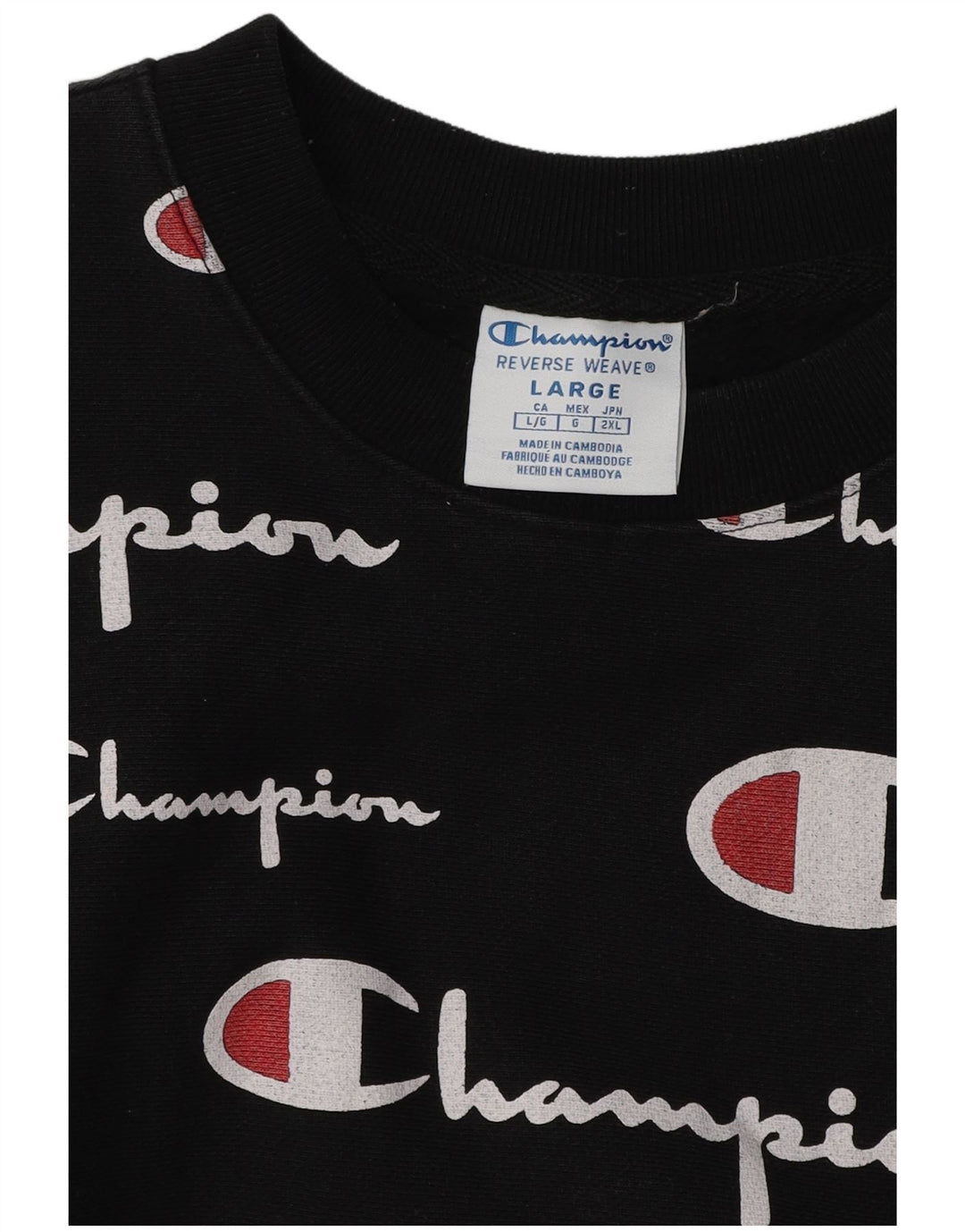 Champion Herren-Sweatshirt mit Grafik, groß, aus schwarzer Baumwolle