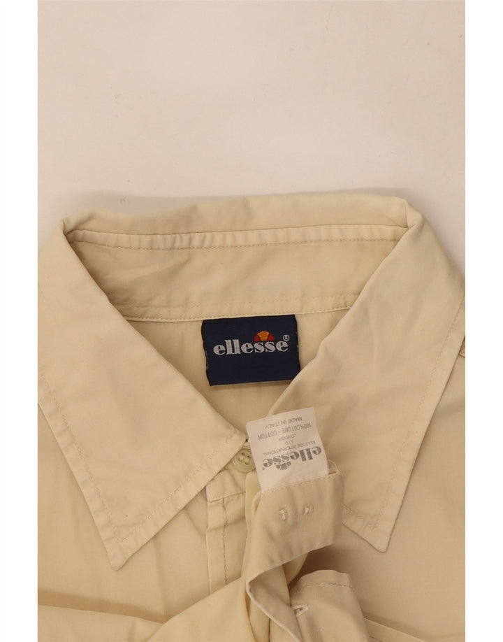 Ellesse Herren-Kurzarmhemd, groß, beige Baumwolle