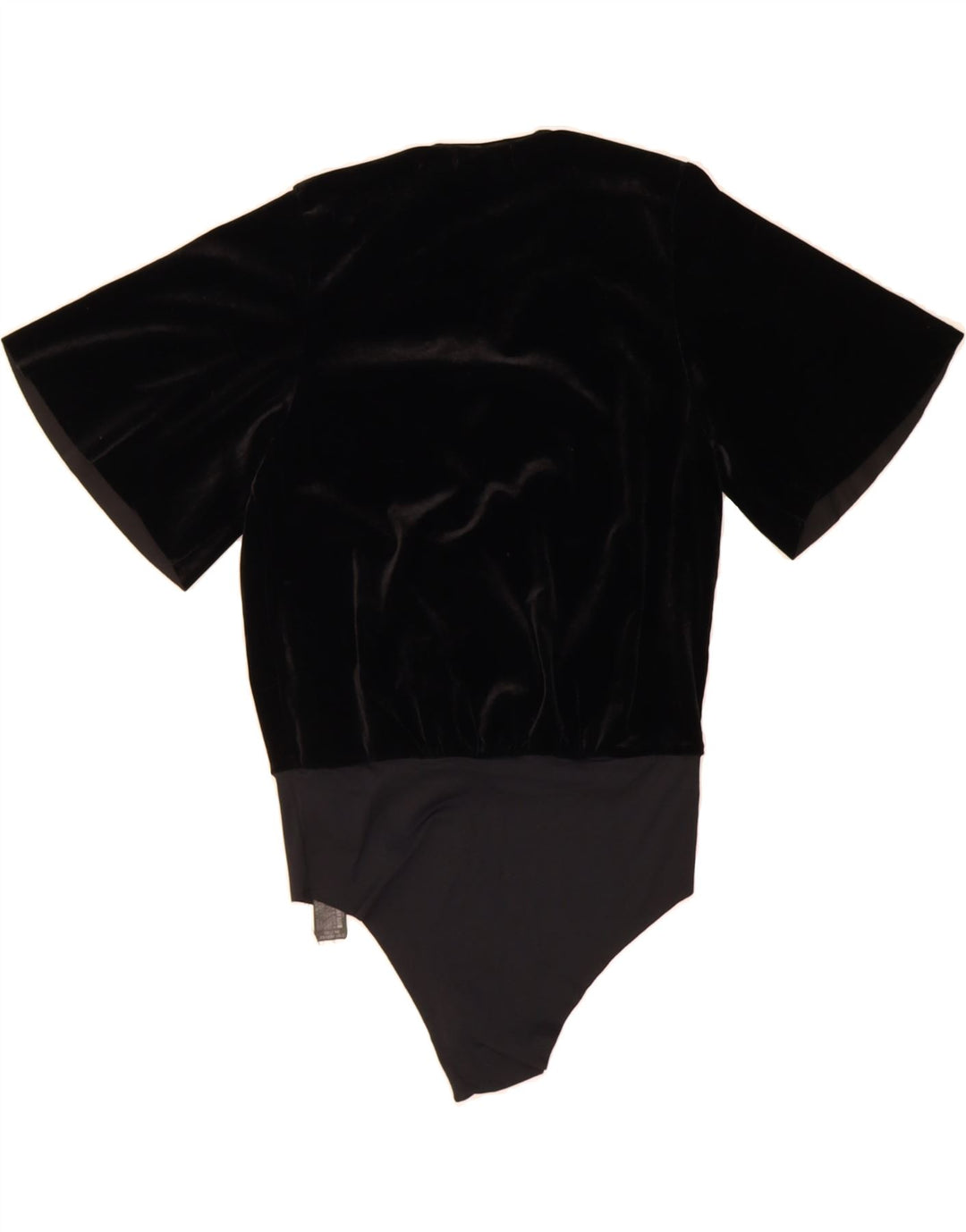 ZARA Womens Velvet Bodysuit UK 12 Medium Black Polyamide Vintage Zara and Second-Hand Zara from Messina Hembry 