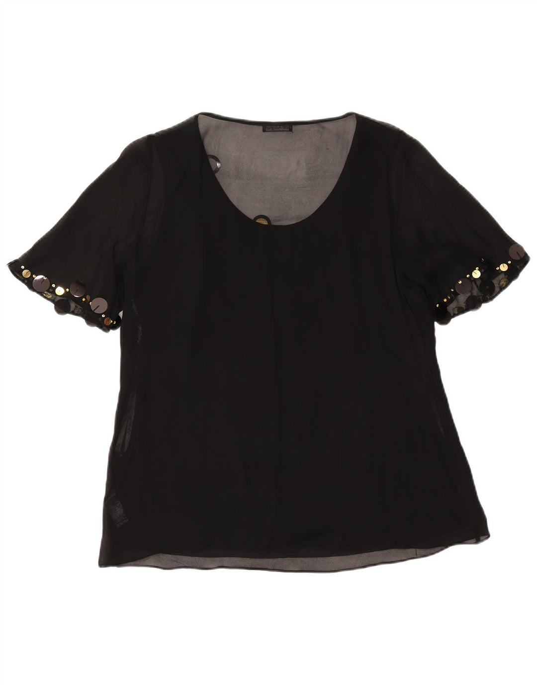 Marks & Spencer Damen Kurzarm-Blusenoberteil UK 14 Large Schwarz