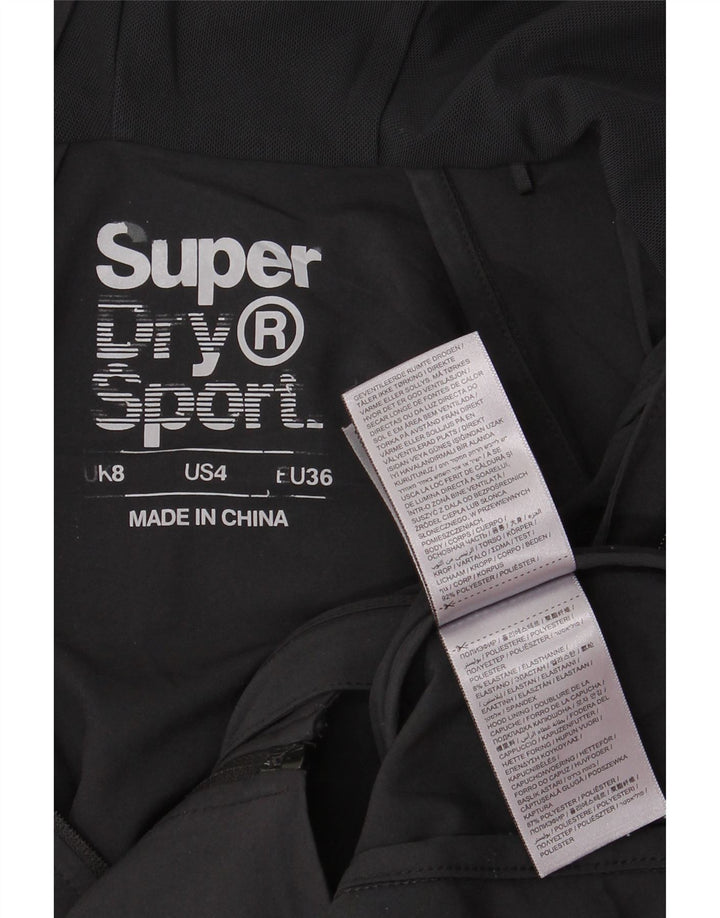 Superdry Damen-Windbreakerjacke mit Kapuze, UK 8, Größe S, Schwarz, Polyester