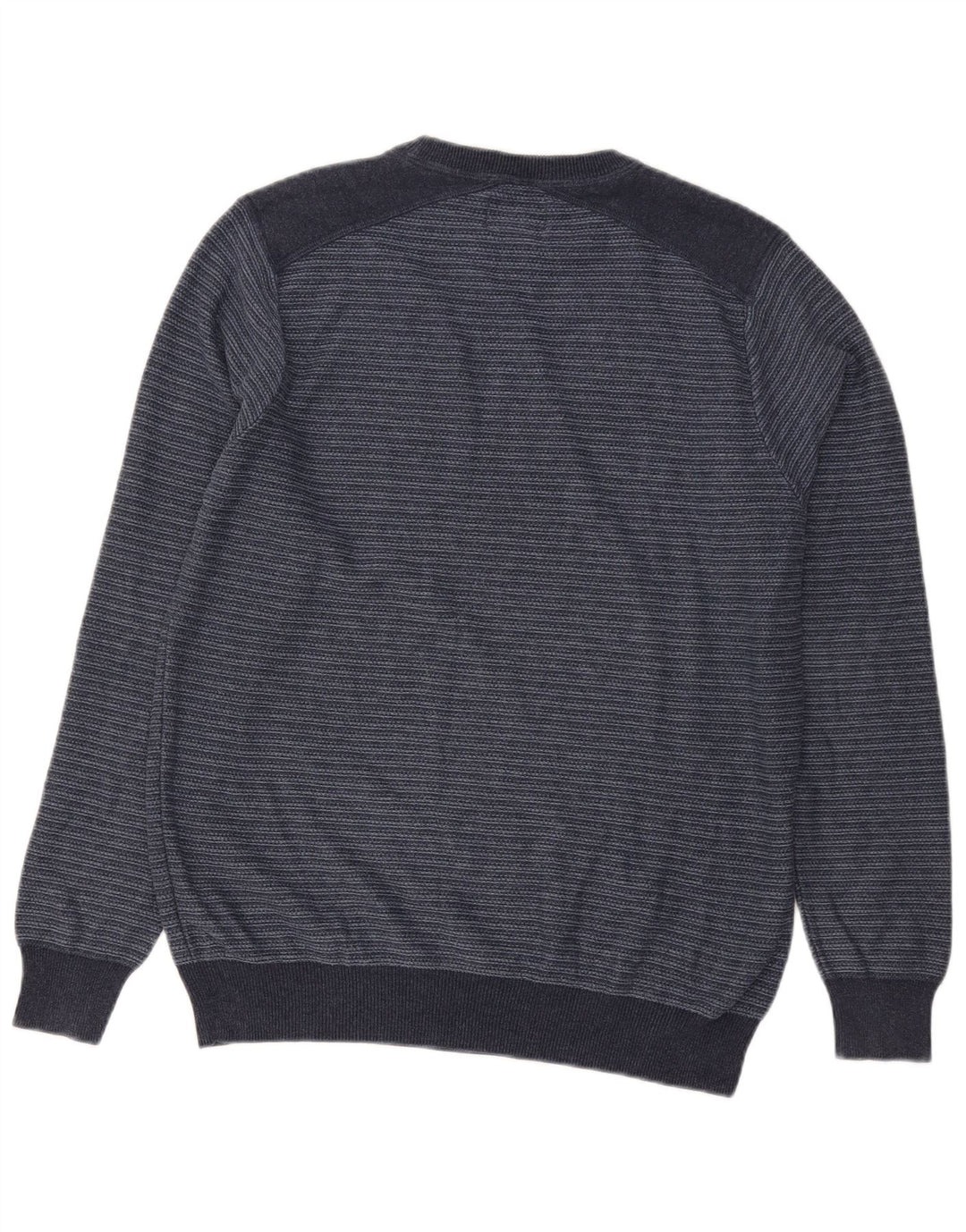 Marks & Spencer Herren-Pullover mit Rundhalsausschnitt, mittleres Marineblau gestreift