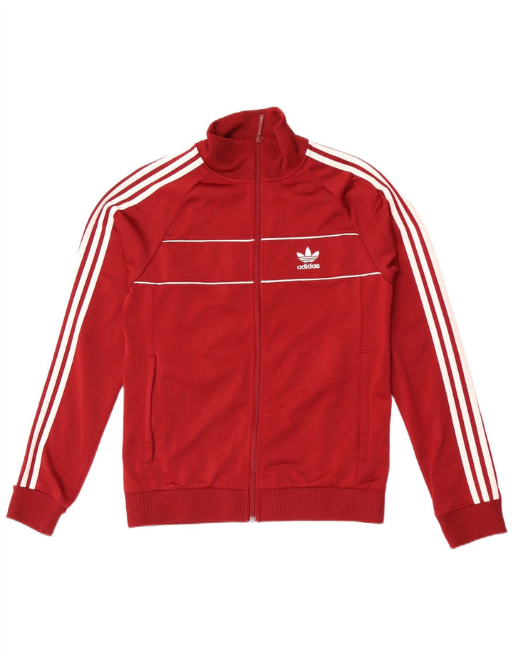 Adidas Herren-Trainingsanzug-Oberteil, Jacke, klein, Burgunderrot, Polyester