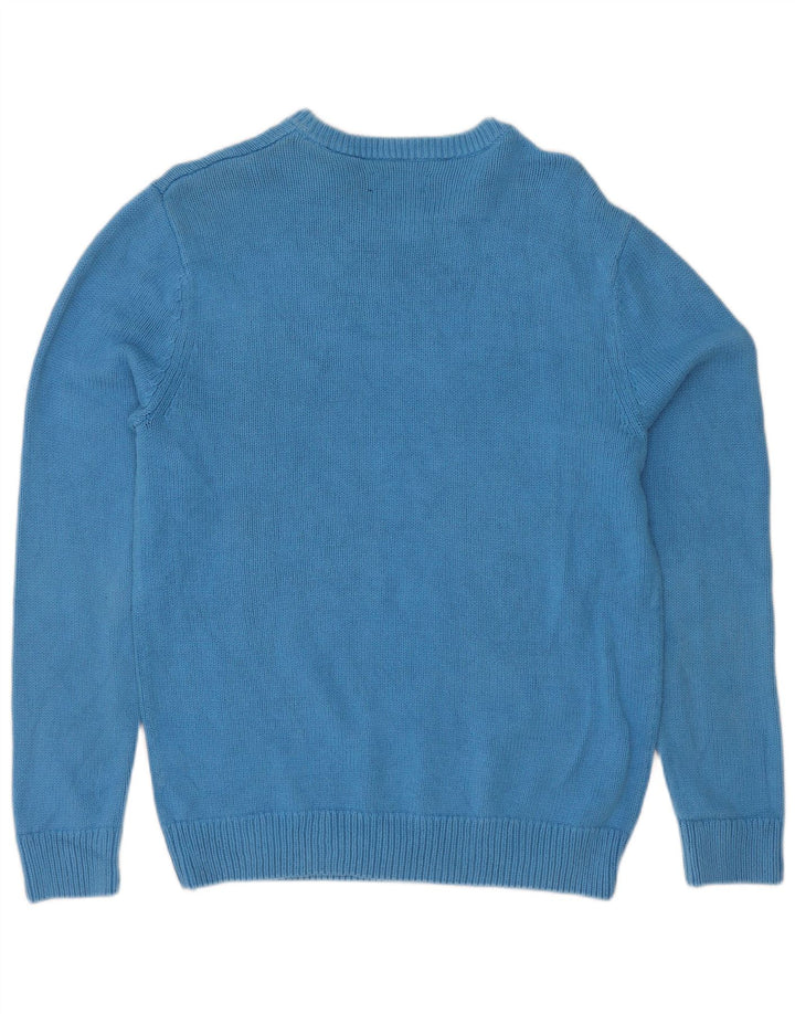 Chaps Herren-Pullover mit U-Boot-Ausschnitt, Größe S, Blau, Baumwolle