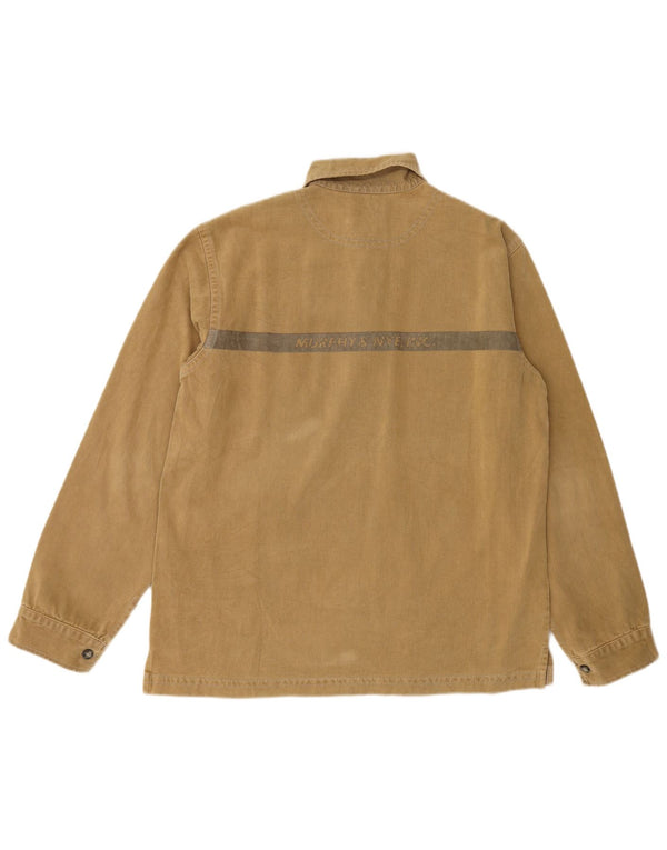 Murphy & Nye Herren-Rugby-Poloshirt mit Grafik, langärmlig, XL, Khaki, Baumwolle