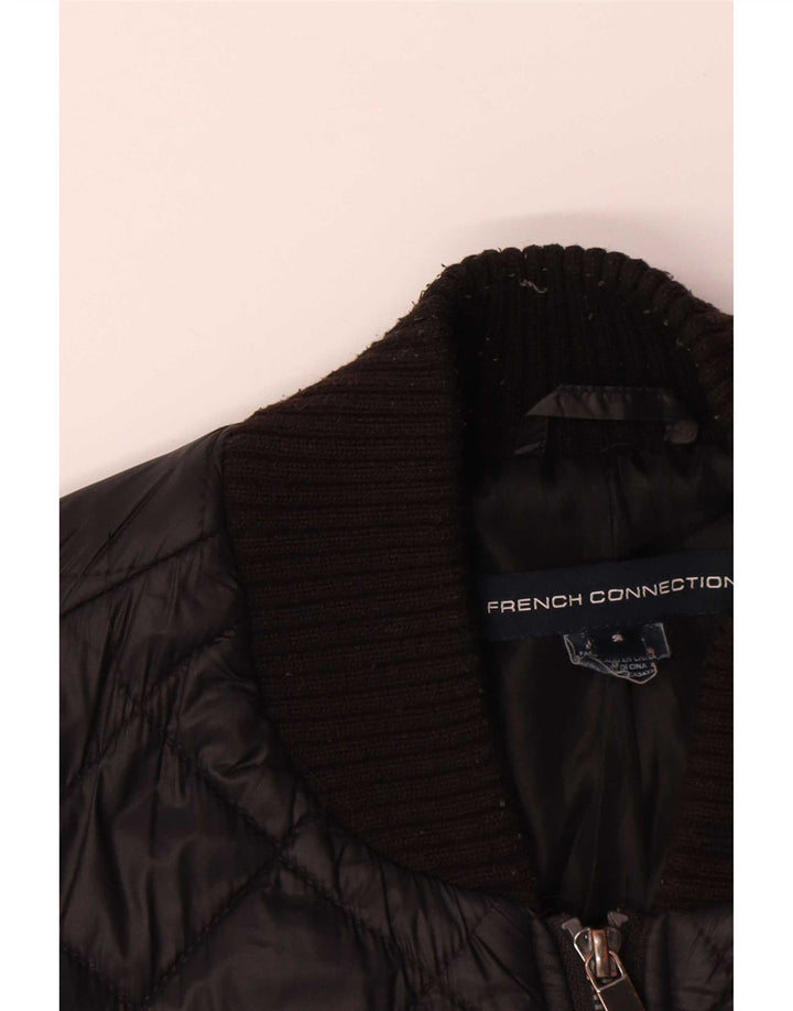 French Connection Damen Steppjacke UK 14 Medium Schwarz Polyester