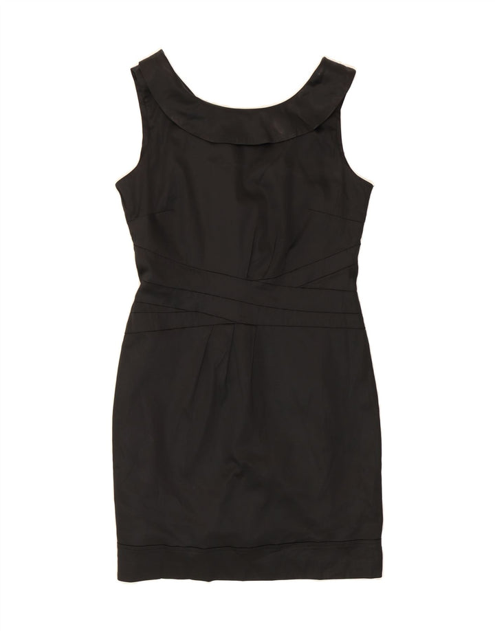 WAREHOUSE Womens Sleeveless Sheath Dress UK 14 Medium Black Acetate Vintage Warehouse and Second-Hand Warehouse from Messina Hembry 