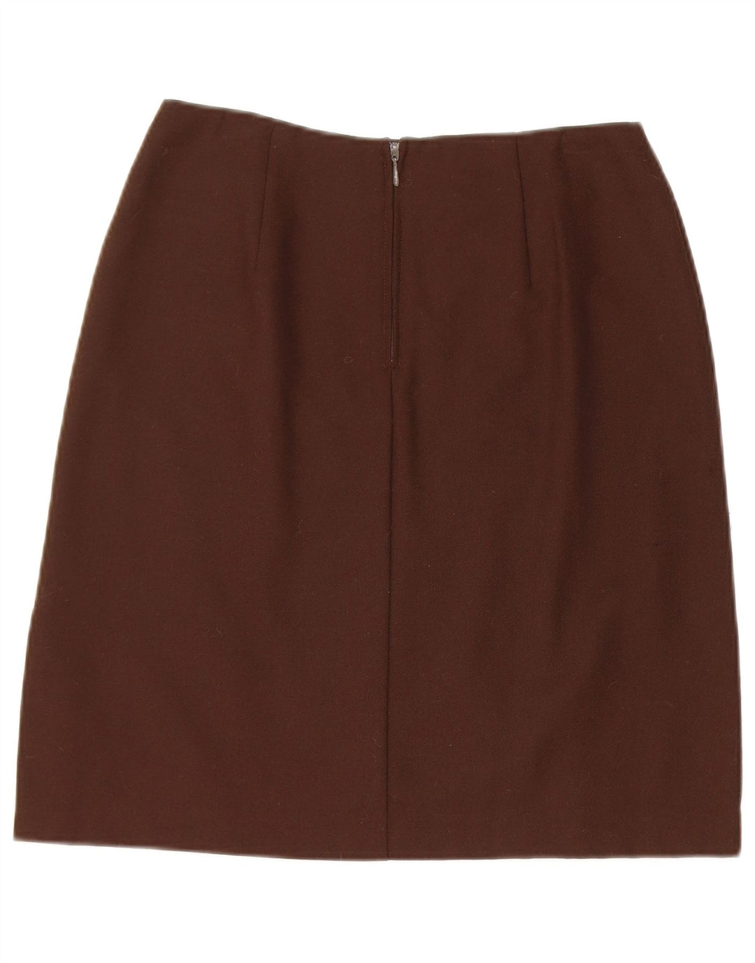 Benetton Damen Bleistiftrock IT 42 Medium W26 Braune Schurwolle