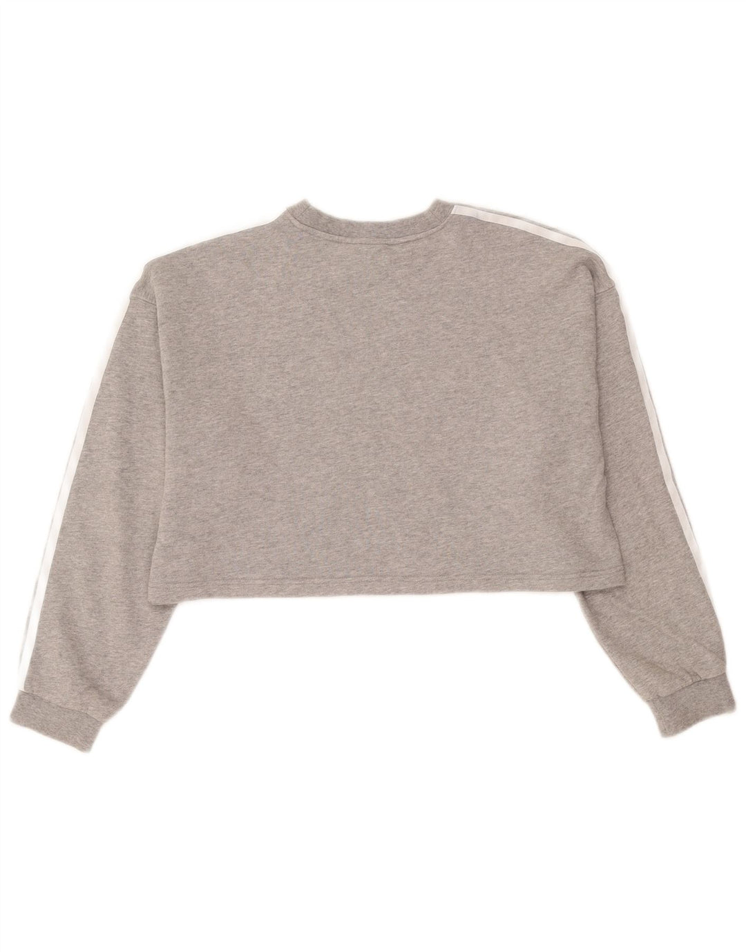 Adidas Damen Crop Oversized Sweatshirt Pullover UK 8 Small Graue Baumwolle