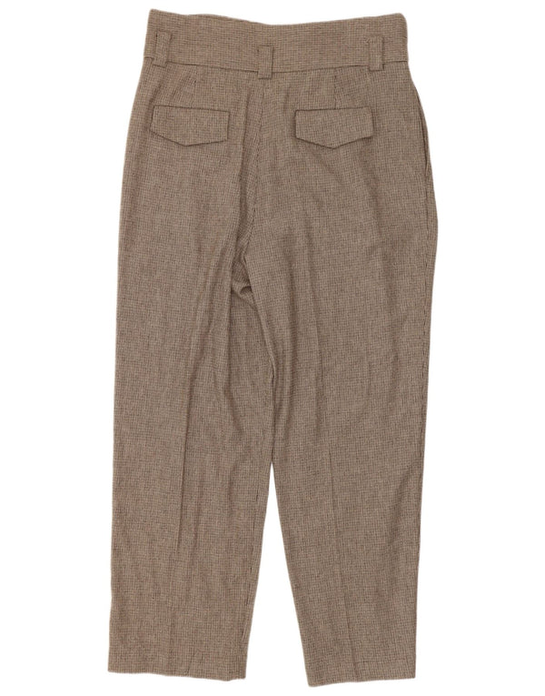Massimo Dutti Damen-Freizeithose mit hoher Taille, EU 40, Mittel W30 L26, Braun