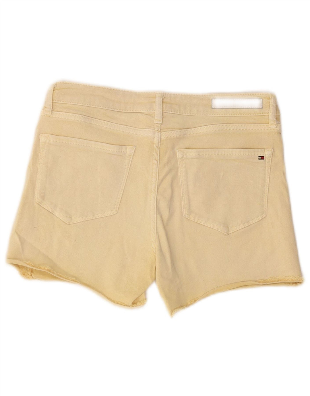 Tommy Hilfiger Damen Distressed Denim Shorts W28 Mittelgelbe Baumwolle