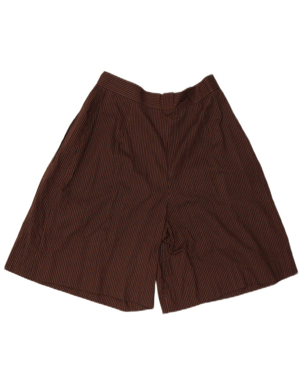 Vintage Damen Bermudashorts mit hoher Taille IT 44 Medium W28 Braune Nadelstreifen