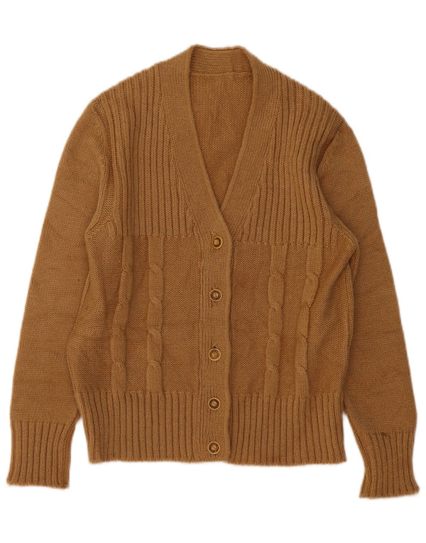 VINTAGE Damen Strickjacke Pullover UK 12 Medium Beige