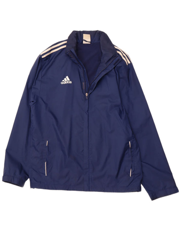 ADIDAS Herren-Regenjacke mit Kapuze, UK 42/44, großes marineblaues Nylon