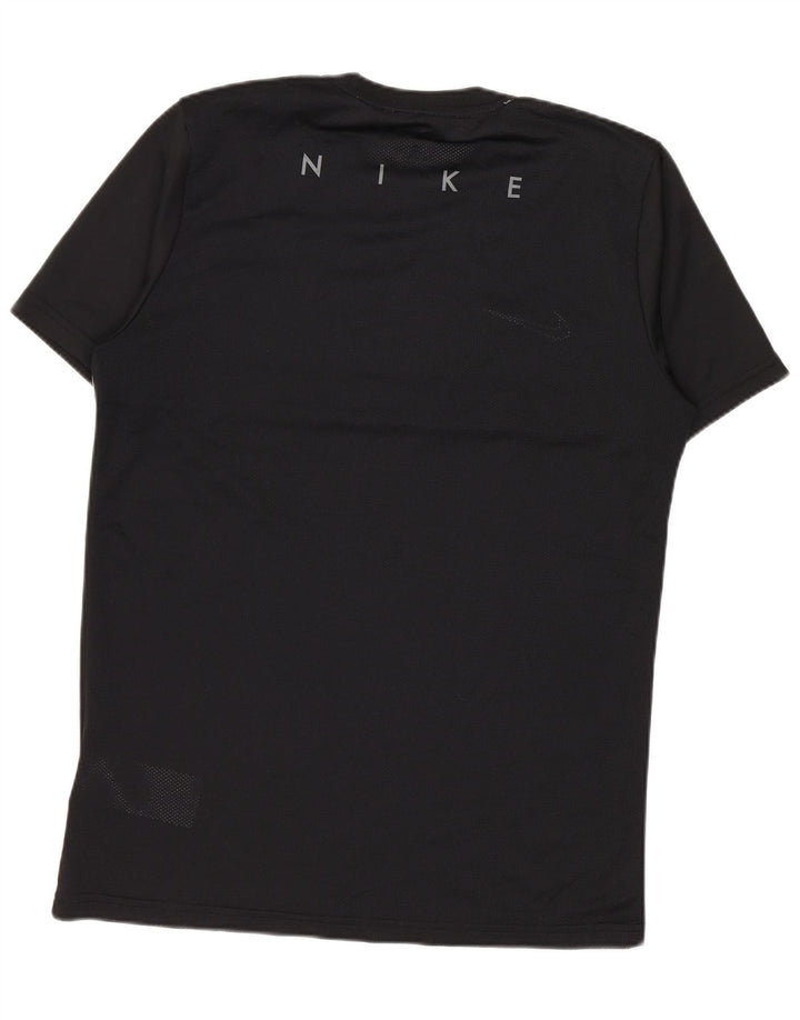 Nike Herren Dri Fit T-Shirt Top Mittelschwarzes Colourblock-Polyester