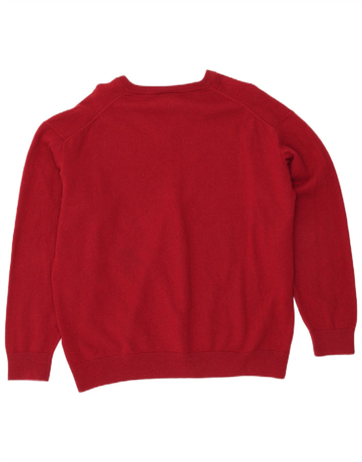 LACOSTE Herren-Pullover mit V-Ausschnitt, Größe 8 3XL, rote Wolle
