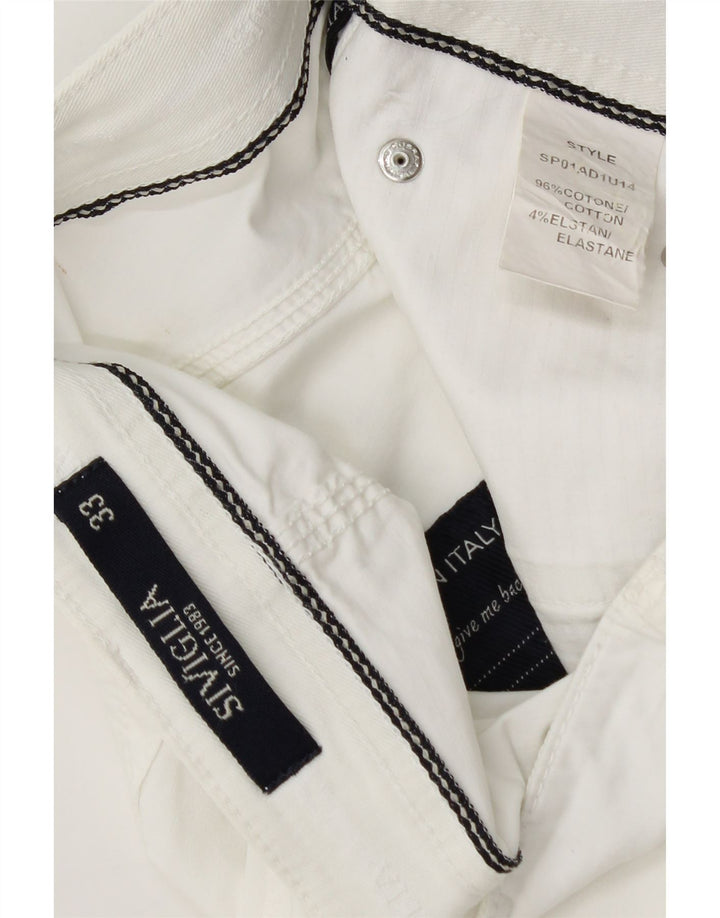 SIVIGLIA Herren Bermudashorts W33 Mittelweiße Baumwolle