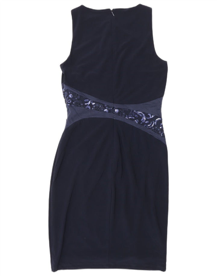 RALPH LAUREN Damen Ärmelloses Etuikleid US 4 Small Marineblau Polyester