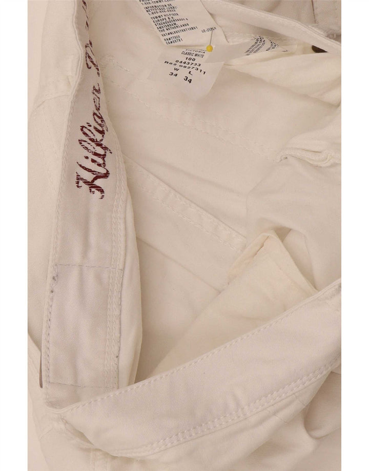 Tommy Hilfiger Herren Slim Jeans W34 L34 Weiße Baumwolle