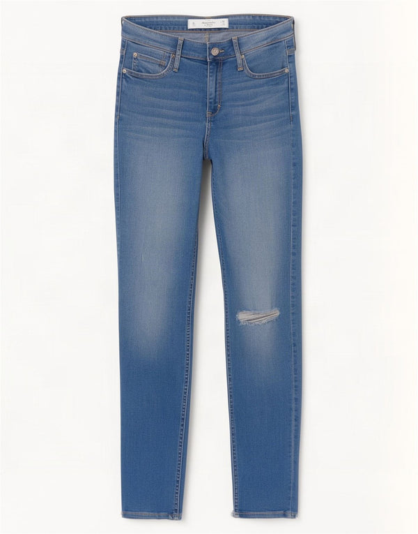Abercrombie & Fitch Womens Distressed Skinny Jeans US 6 Medium W28 L27 Blue