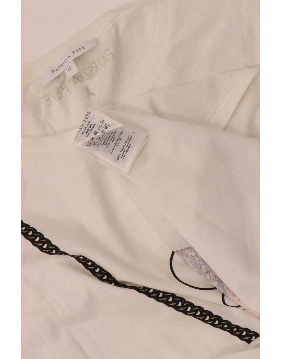 Patrizia Pepe Damen Grafik-Trägershirt, Einheitsgröße, weiße Baumwolle