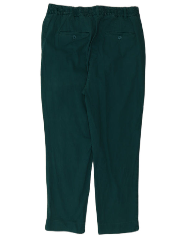 Benetton Damen-Hose mit kurzem Schnitt, UK 12, Größe M, W32, L25, grüne Baumwolle