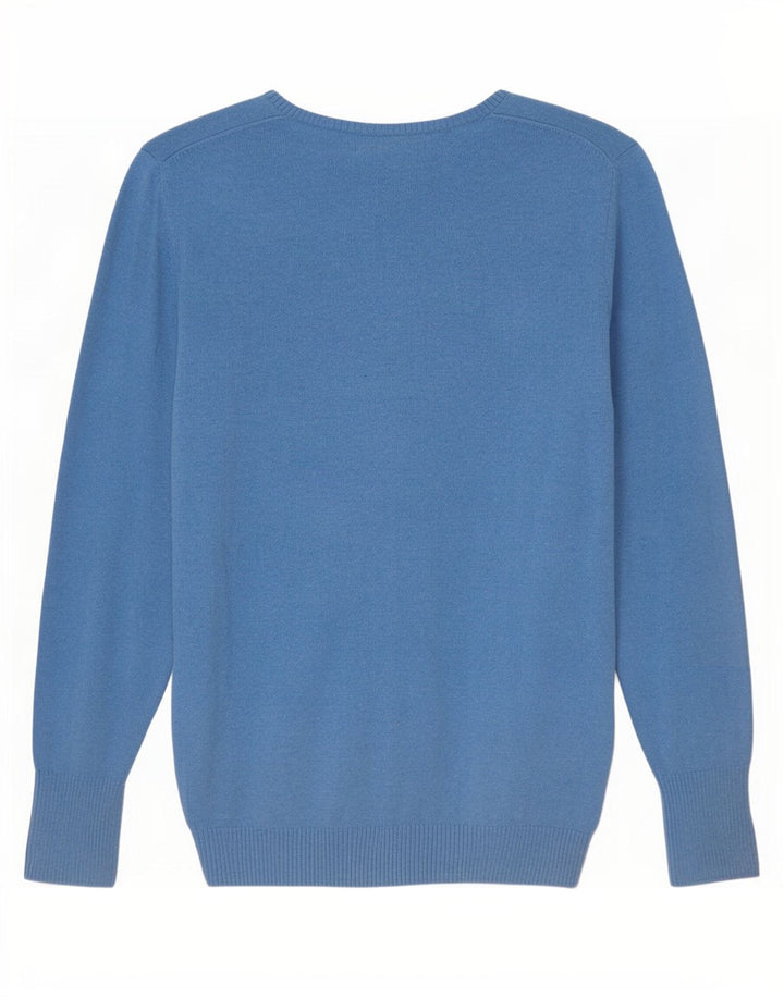 Eddie Bauer Herren-Pullover mit V-Ausschnitt, Größe S, blaue Baumwolle