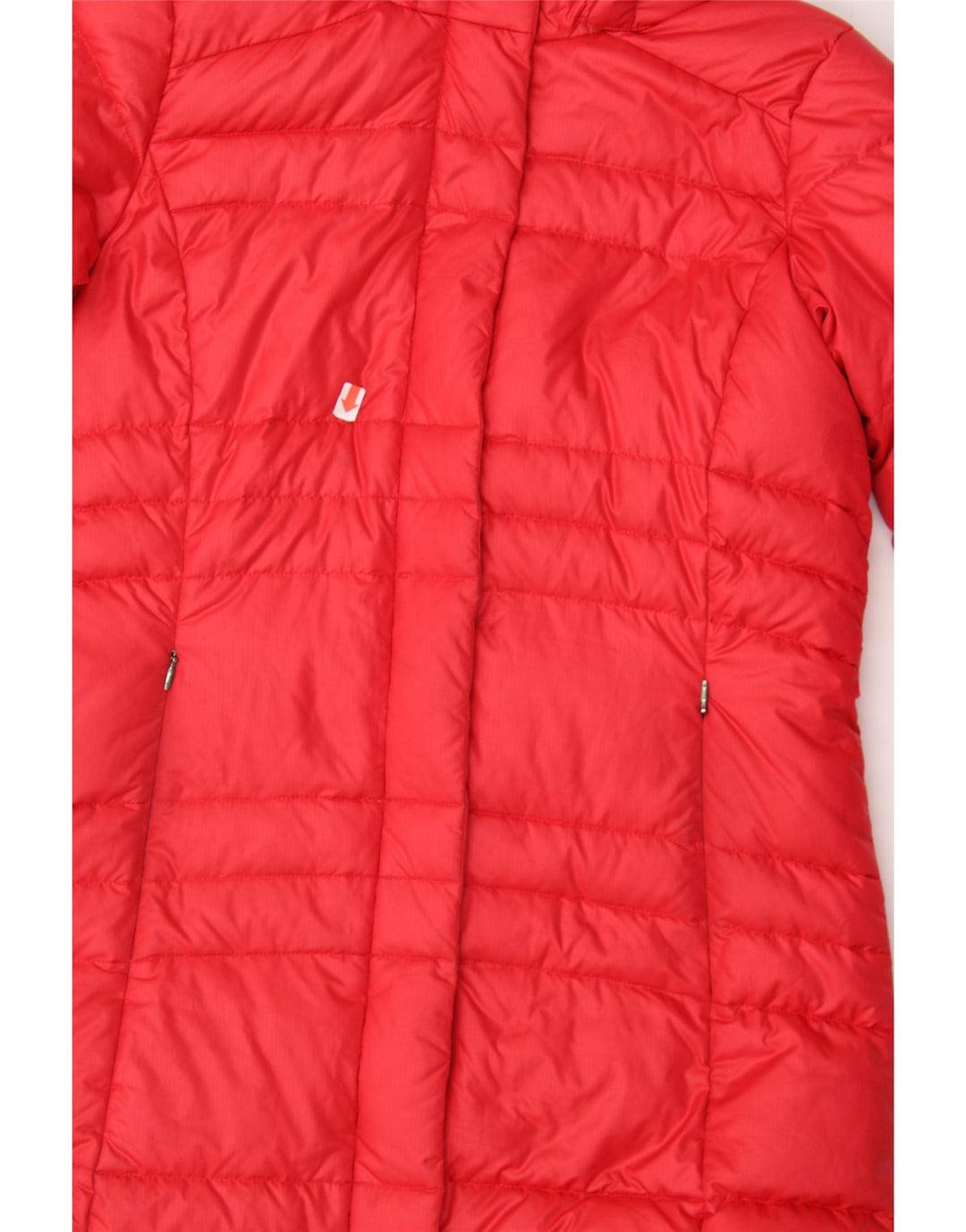 COLUMBIA Womens Hooded Padded Coat UK 10 Small Red Polyester Vintage Columbia and Second-Hand Columbia from Messina Hembry 