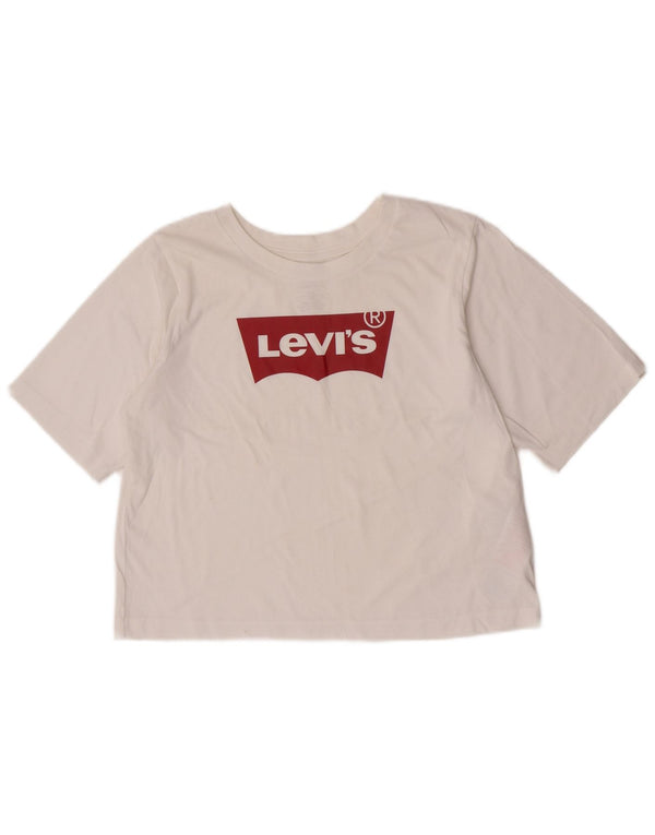 Levi's Crop Graphic T-Shirt-Oberteil für Mädchen, 15–16 Jahre, weiße Baumwolle