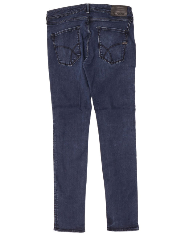 Gas Mens Skinny Jeans W36 L32 Navy Blue Cotton